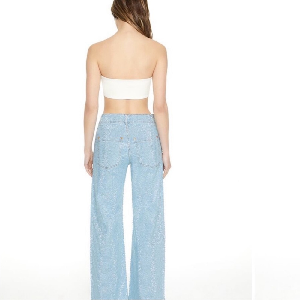 Forever 21 Rhinestone High-Rise Straight Jeans size small